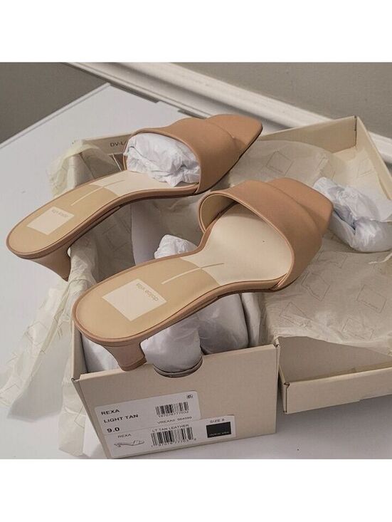 Dolce Vita Shoes - Dolce Vita Rexa Light Tan Leather Kitten Heeled Sandals Women's Shoes Size 9